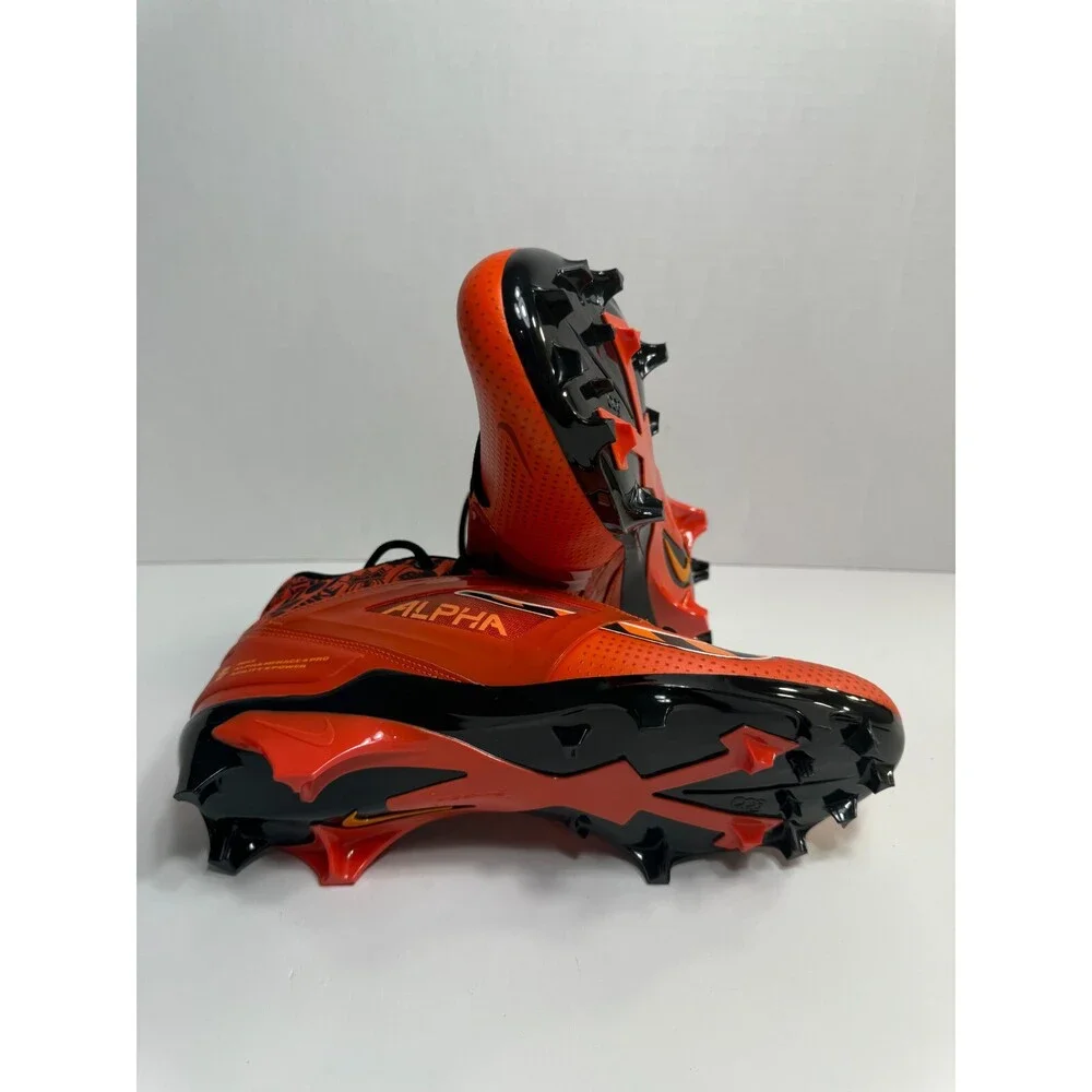 Nike Alpha Menace 4 Pro Football Cleats, Orange-9.5 Mens